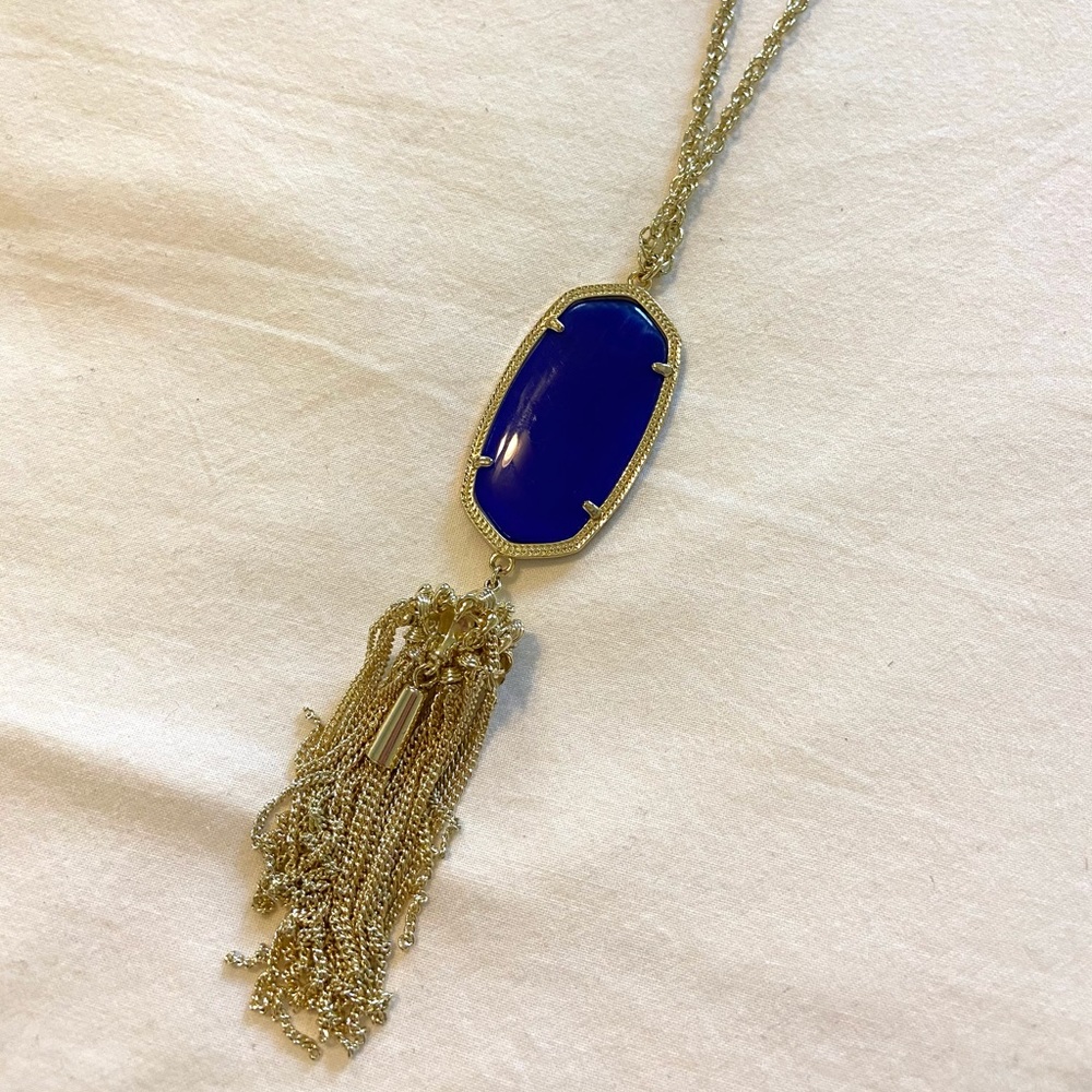 Kendra Scott Rayne Pendant Necklace Blue Gold